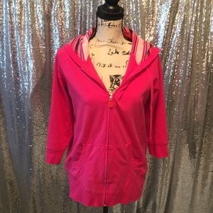 Hooded pink sweatshirt